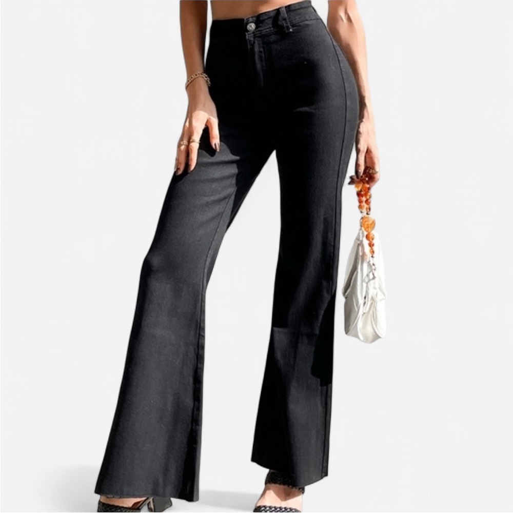 Cupshe Black Flare Wide Leg Jeans Size Small